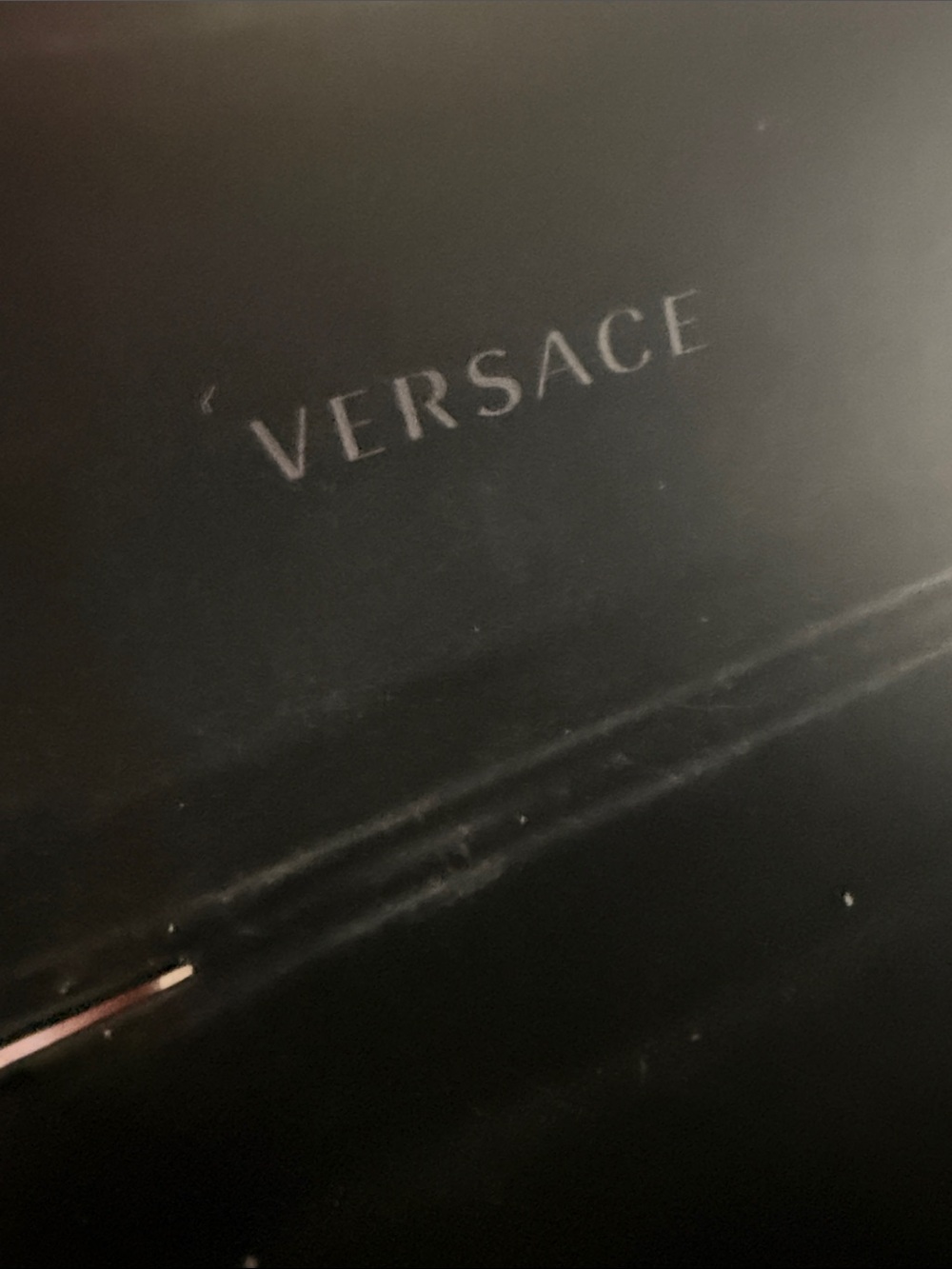 VERSACE eyeglass case black excellent condition gold print - Picture 2 of 5